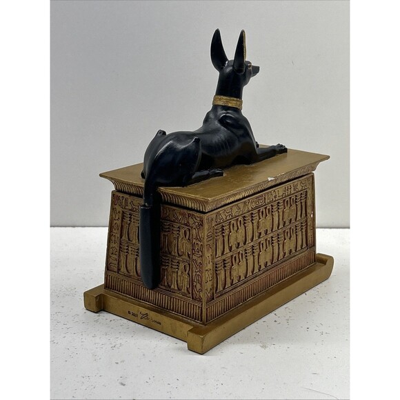 Egyptian God Anubis Trinket Box Figurine Decor Collectible Jewelry Holder - Picture 5 of 16